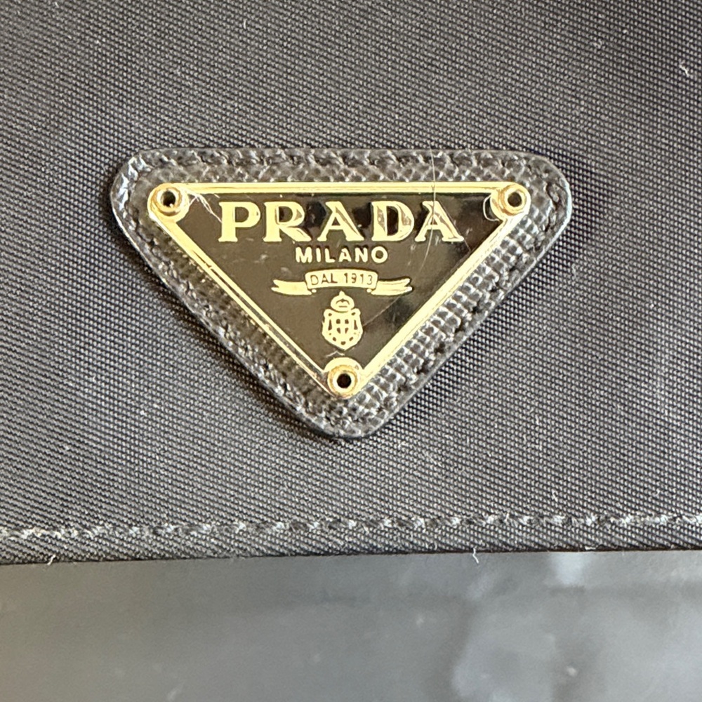 Prada Tessuto Nylon Long Wallet Black Triangle Logo Organizer Made in Italy - Picture 4 of 13